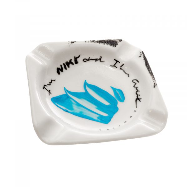 Nike blue ashtray