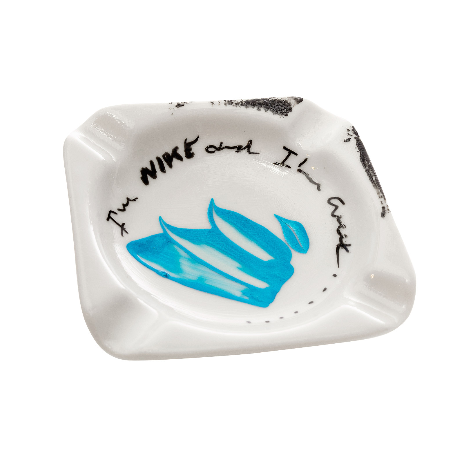 Nike blue ashtray