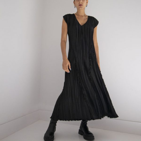 Daphne Valente pleated black dress