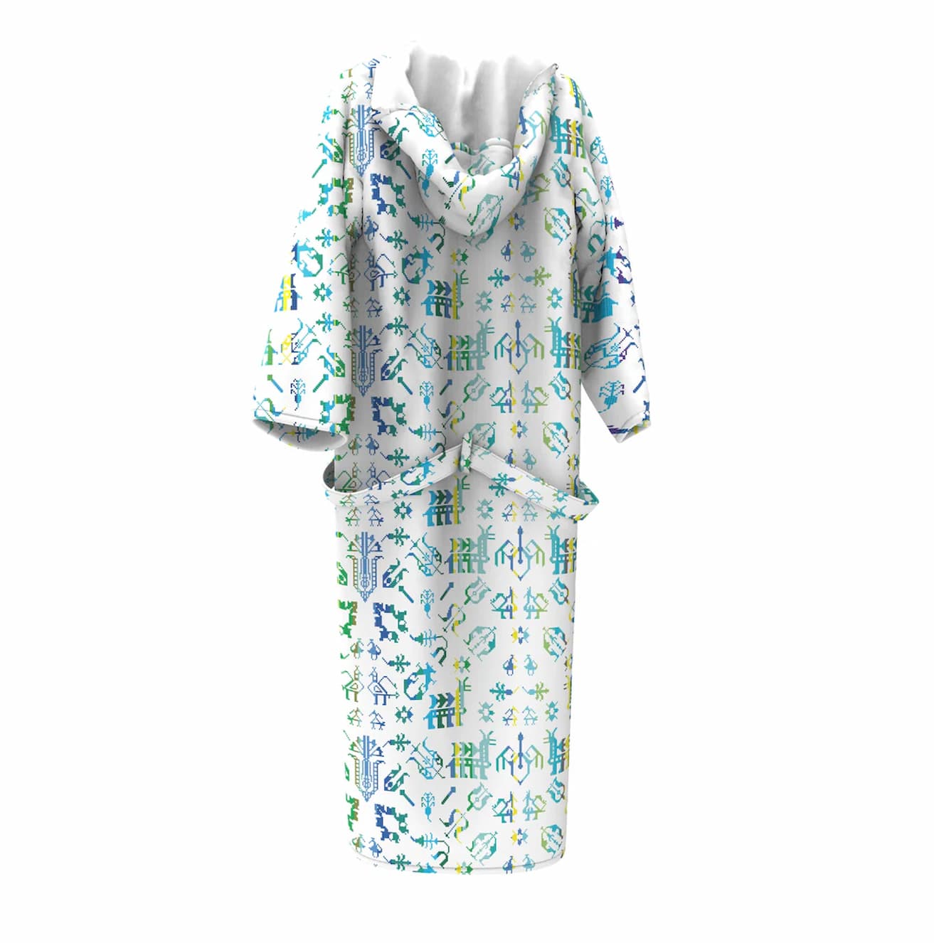 Postfolk Cocktail Hour Aegean Blue Bathrobe - Image 3