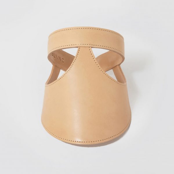 Blanc Lia Visor Beige Leather Hat