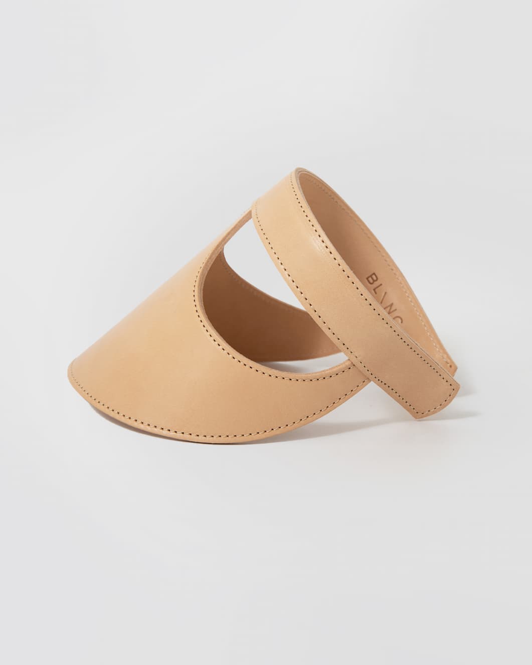 Blanc Lia Visor Beige Leather Hat - Image 2