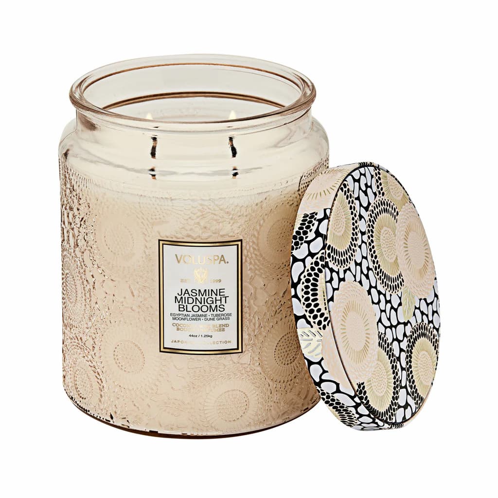 Voluspa Jasmine Midnight Blooms Luxe Jar Candle - Image 2