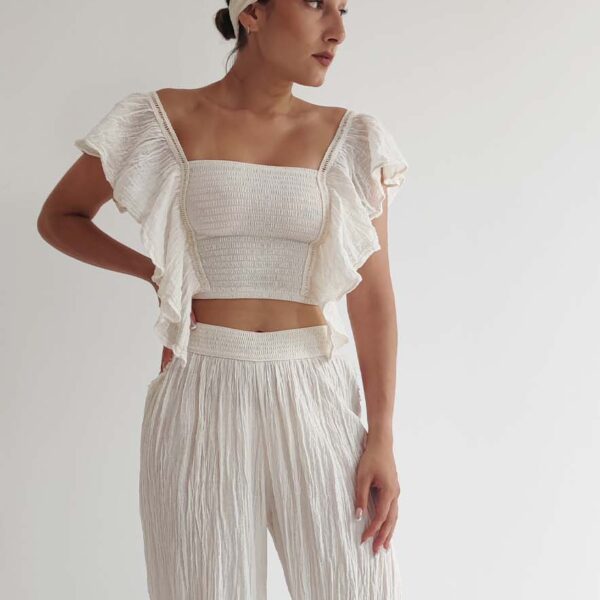 D' Artemide Nerita Crop Top Off White