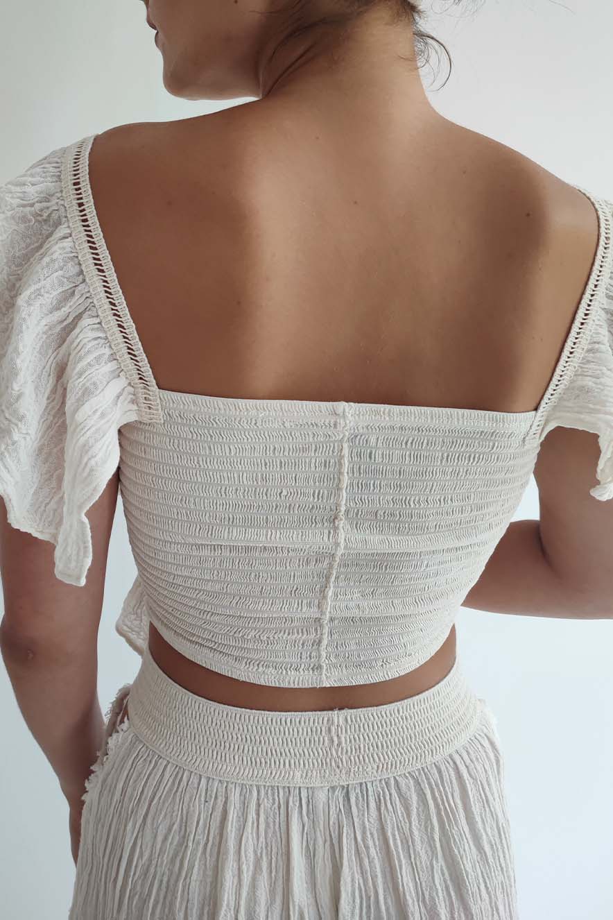 D' Artemide Nerita Crop Top Off White - Image 4