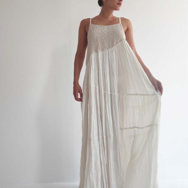 D'Artemide Electra Maxi Dress Off White