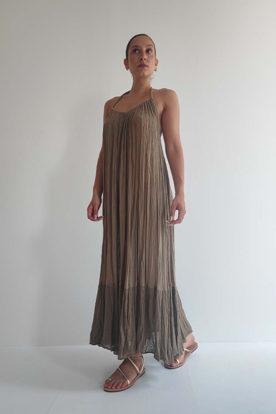 D'Artemide Nereid Maxi Dress Mocha - Image 2