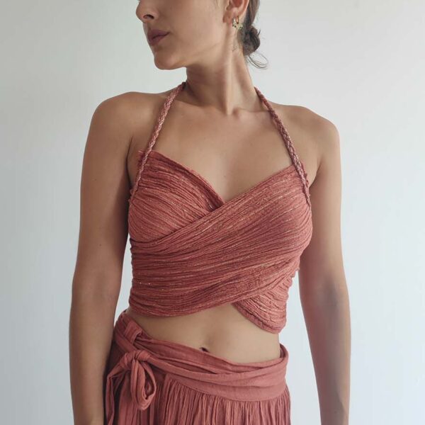 D'Artemide Penelope Wrap Top Terracotta