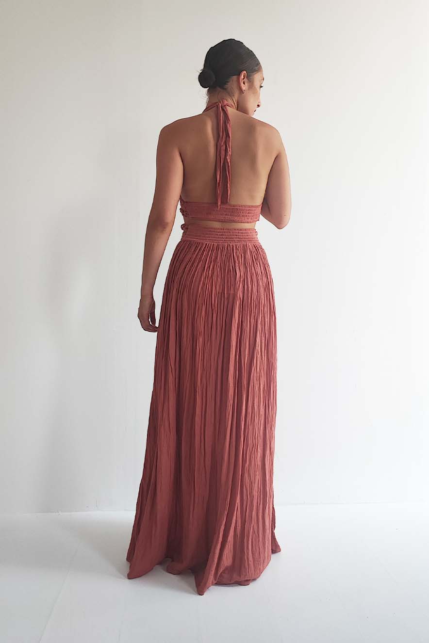 D'Artemide Phryne Crochet Dress Terracotta - Image 3