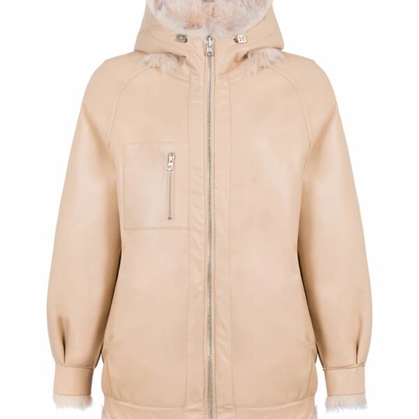 Reversible Bomber Jacket in Beige