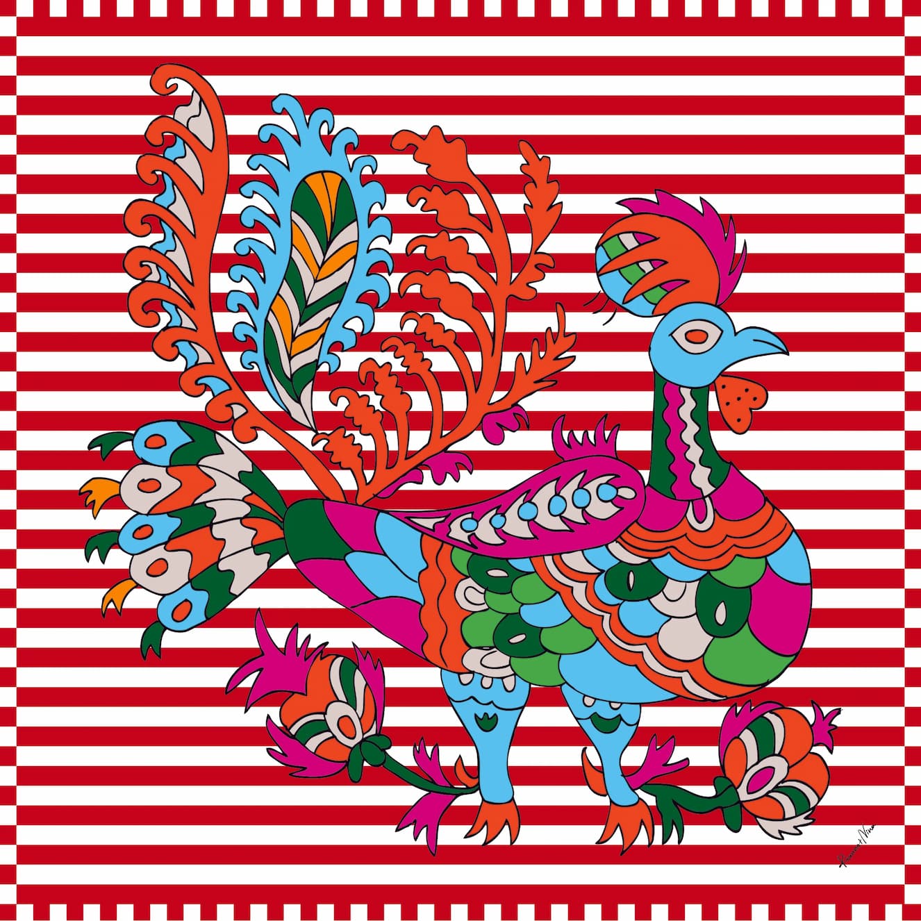 RIANNA + NINA GREEK Scarf Naftis Red - Image 3