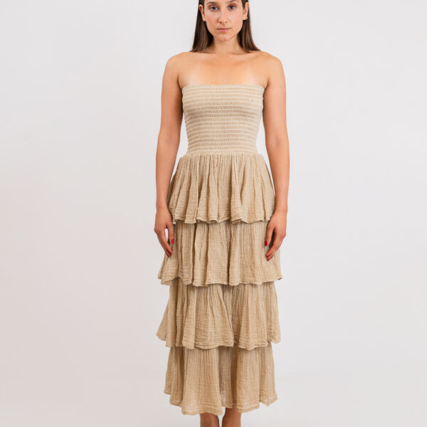 D'Artemide Maxi Dress Medusa Sand