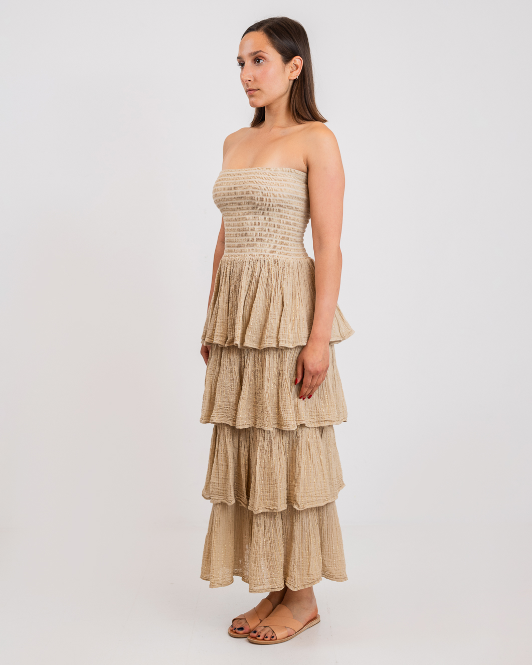 D'Artemide Maxi Dress Medusa Sand - Image 3
