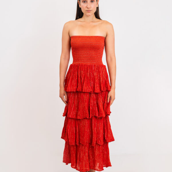 D'Artemide Maxi Dress Medusa Papaya