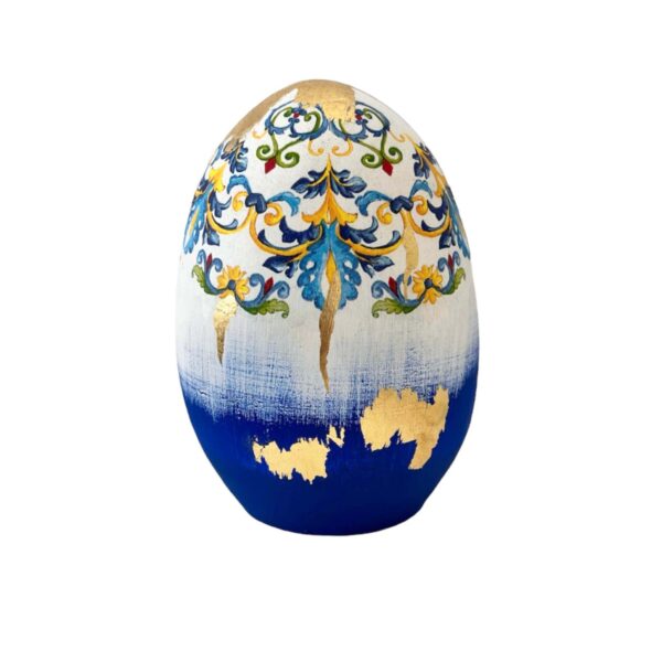 Iconick Easter Egg  Blue Gold Large