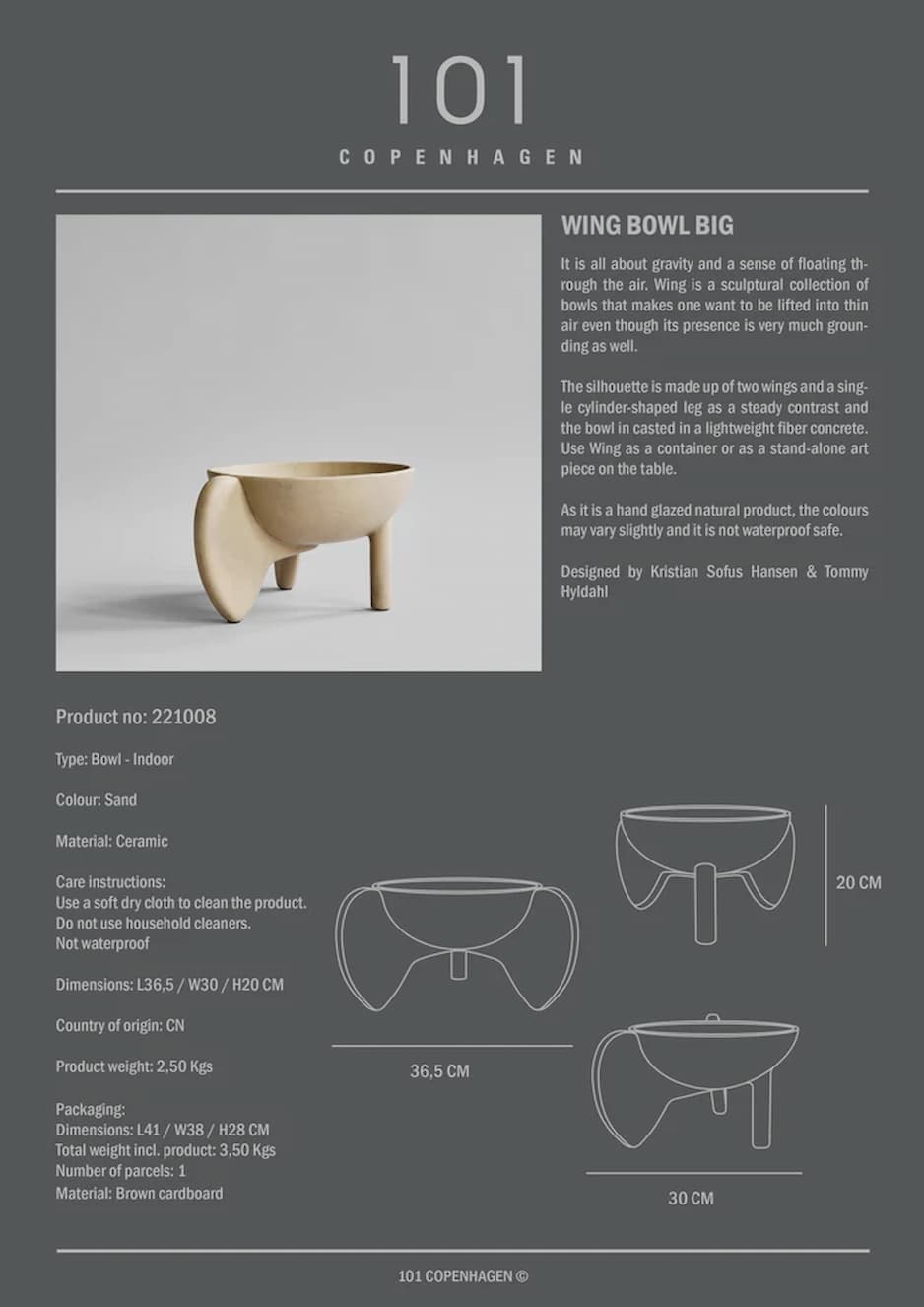 101 Copenhagen Wing Bowl Big Sand - Image 2