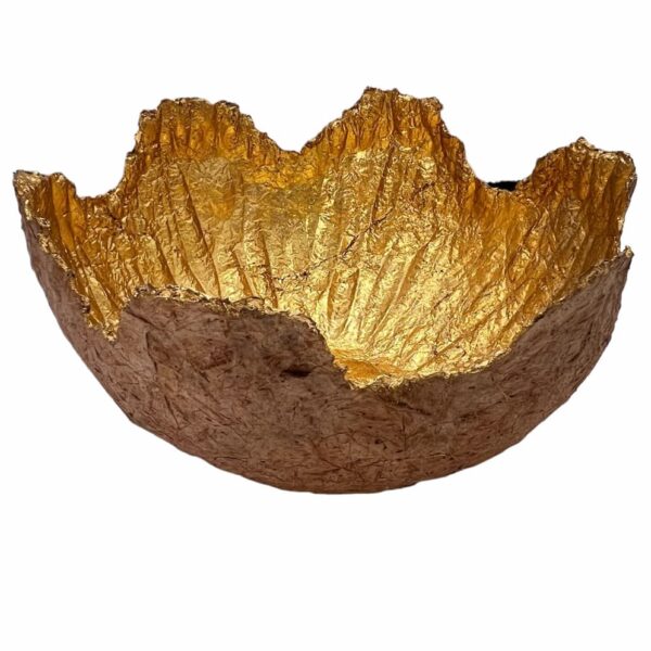 Benu Wavy Paper Pulp Bowl Gold