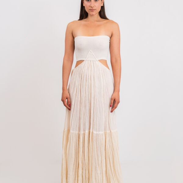 D' Artemide Ava Strapless Dress Off White