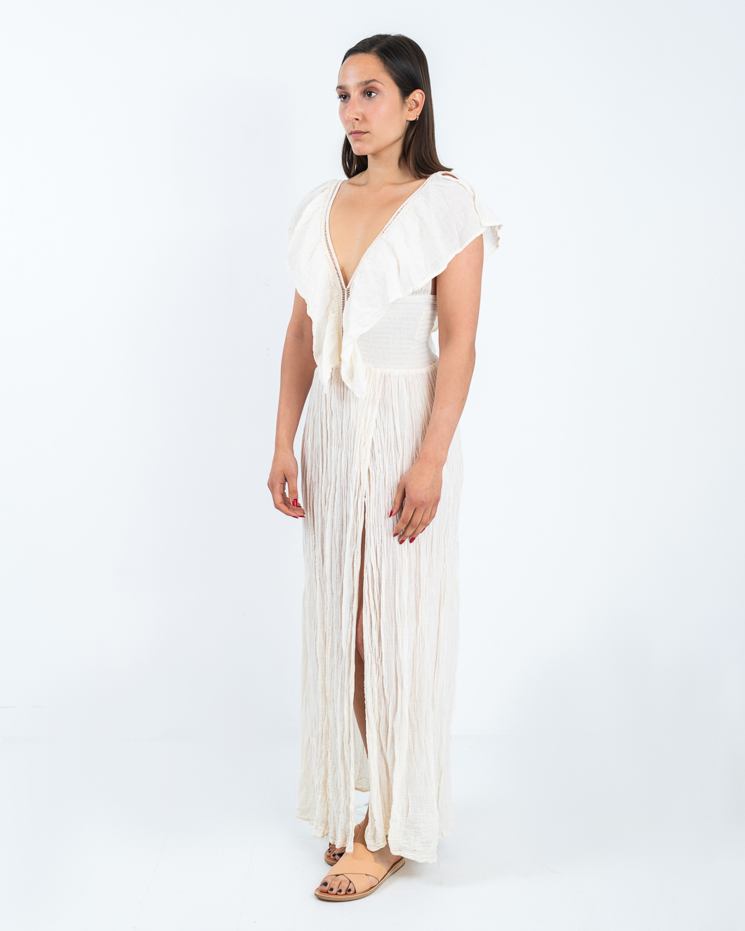 D'Artemide Serene Long Dress Off White - Image 4