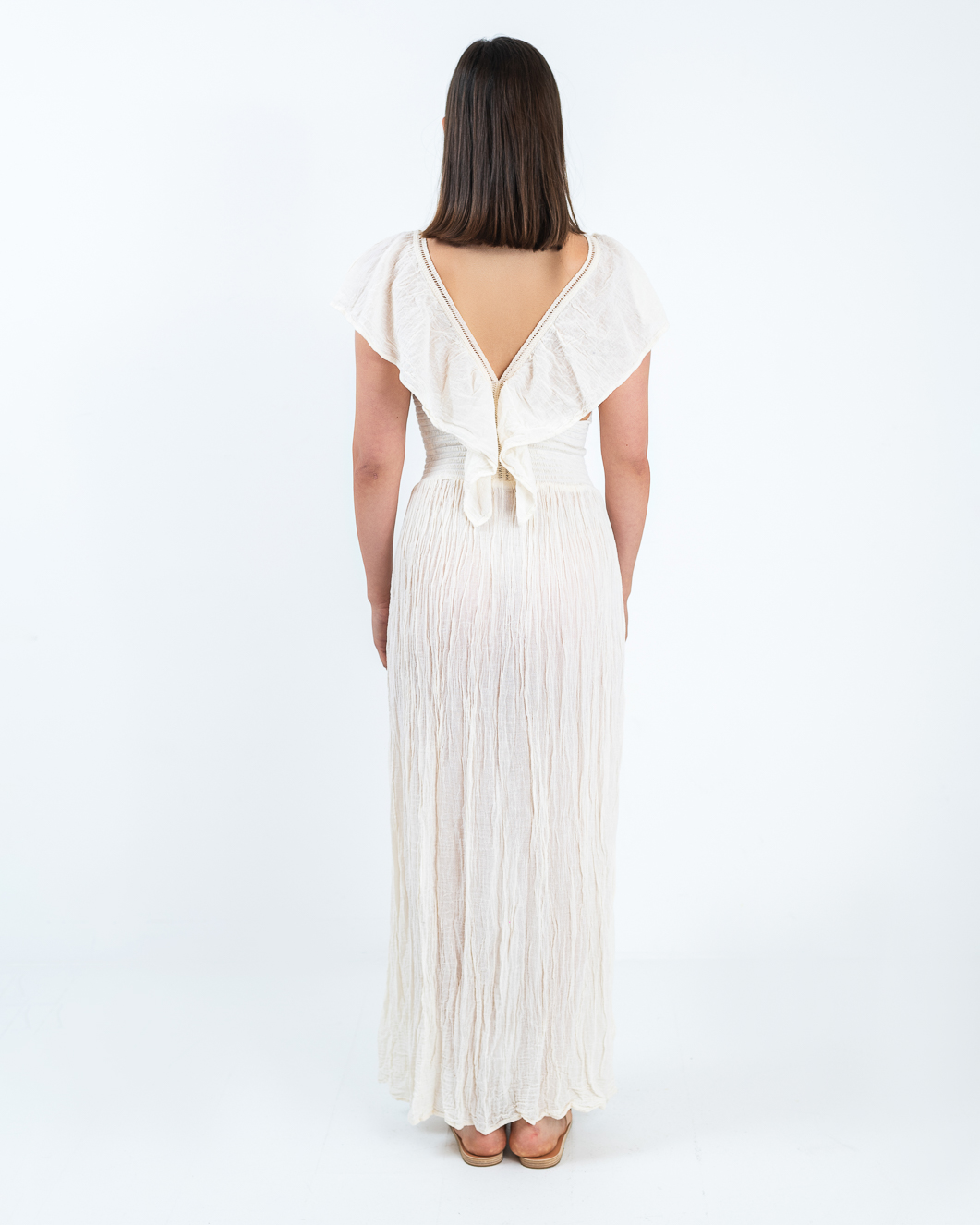 D'Artemide Serene Long Dress Off White - Image 3