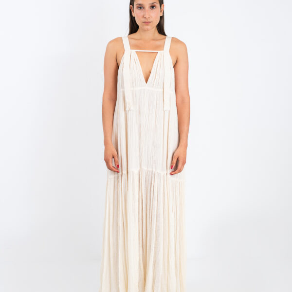 D'Artemide Maxi Dress Andromeda With Straps Off White