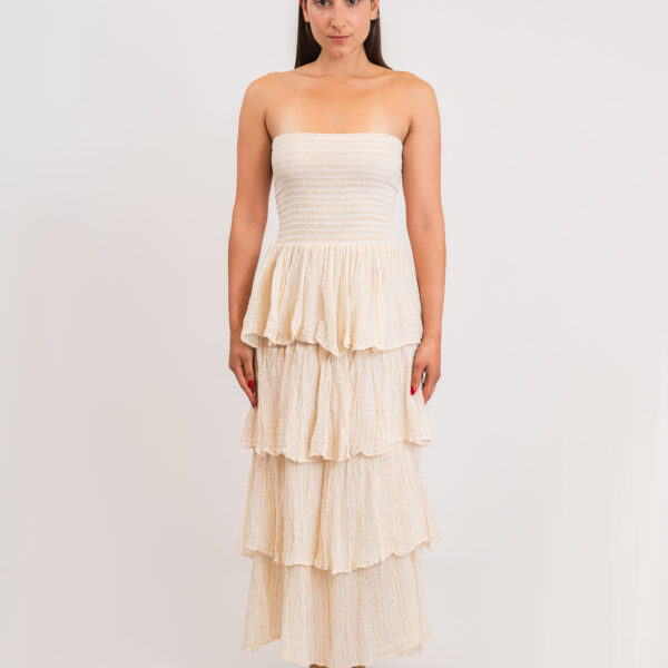 D'Artemide Maxi Dress Medusa Off White