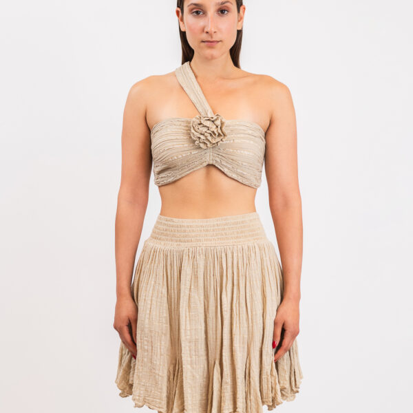 D'Artemide Rosa Top Lurex Mocha