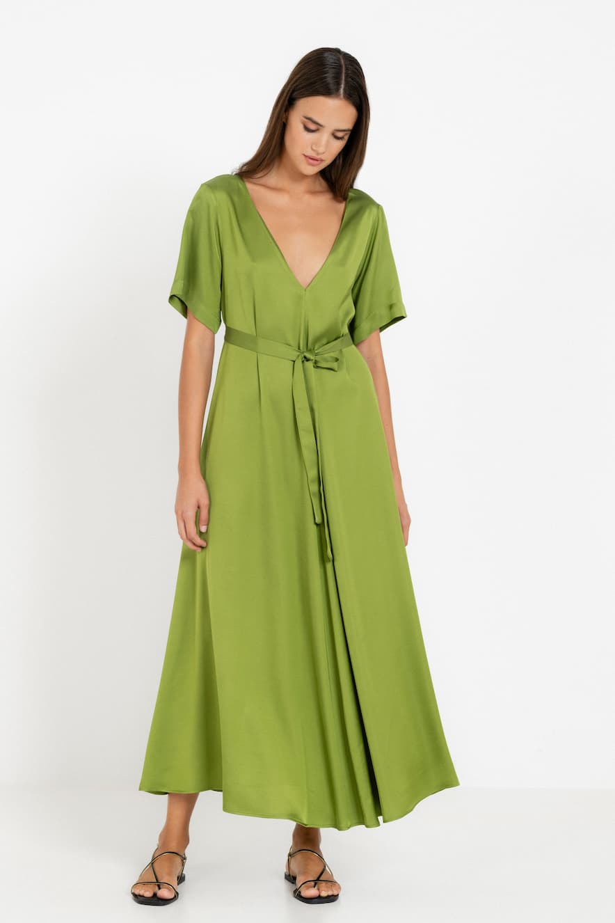 Philosophy V-Neck Satin Dress - Image 7