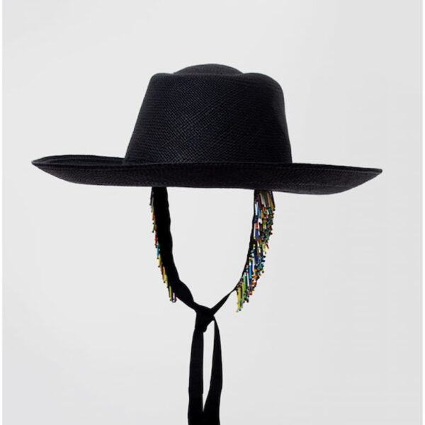 Blanc Keros Black Raffia Hat