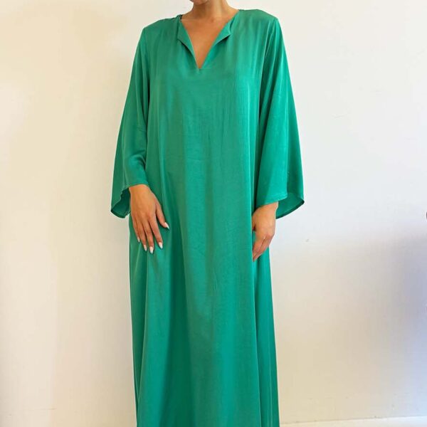 Nema Green Satin Kaftan