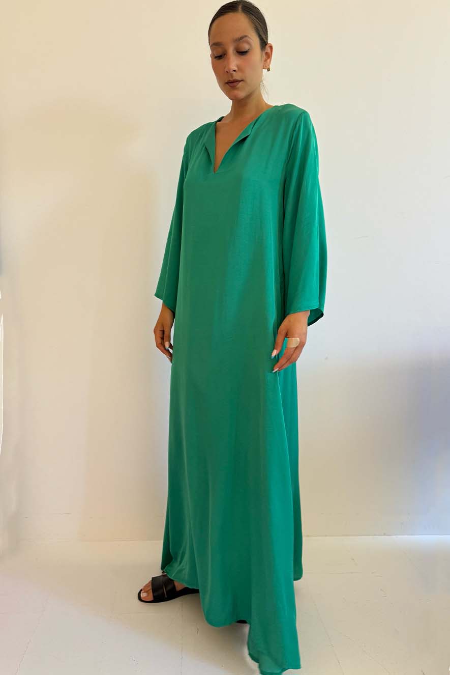 Nema Green Satin Kaftan - Image 2
