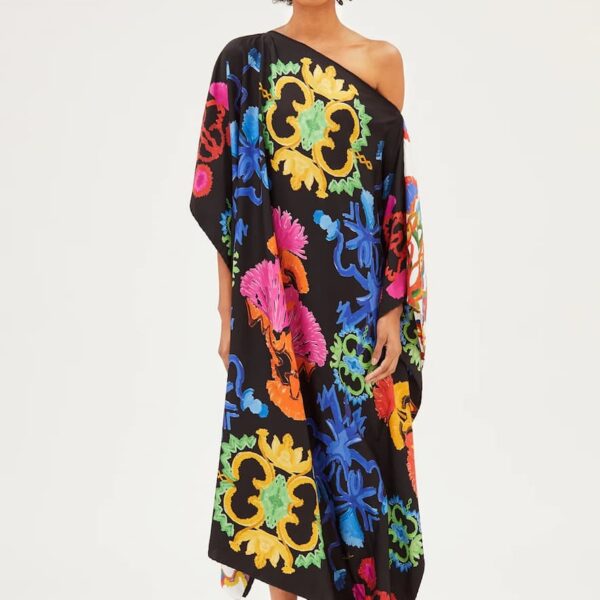 RIANNA + NINA Mesogios Kaftan Manitari Black Crystallo