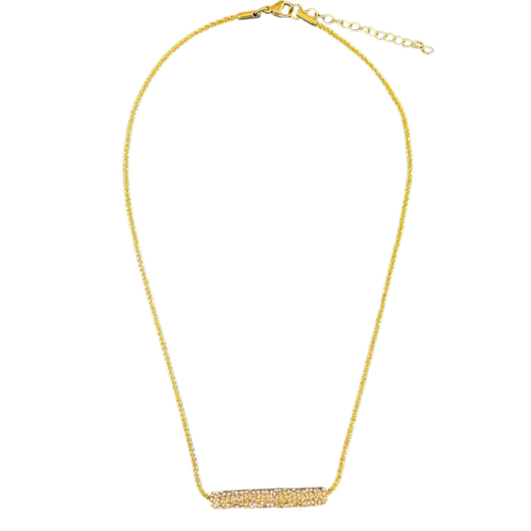 Ifigenia Loukou Bar Necklace Rhinestone Gold