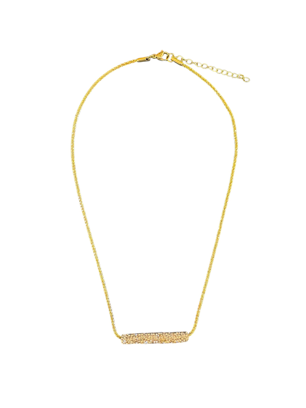 Ifigenia Loukou Bar Necklace Rhinestone Gold
