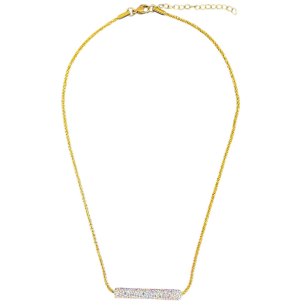 Ifigenia Loukou Necklace Rhinestone Bar White