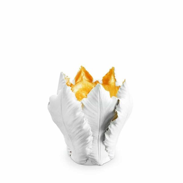 Abhika  Candleholder Tulip H11 D10 White/Gold