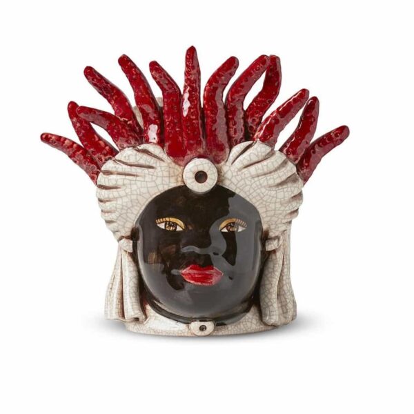 Abhika Vase Moro Lady Small Tentacles H22 Red