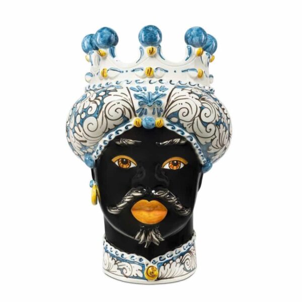 Abhika Vase Moro Man Ornate Blue