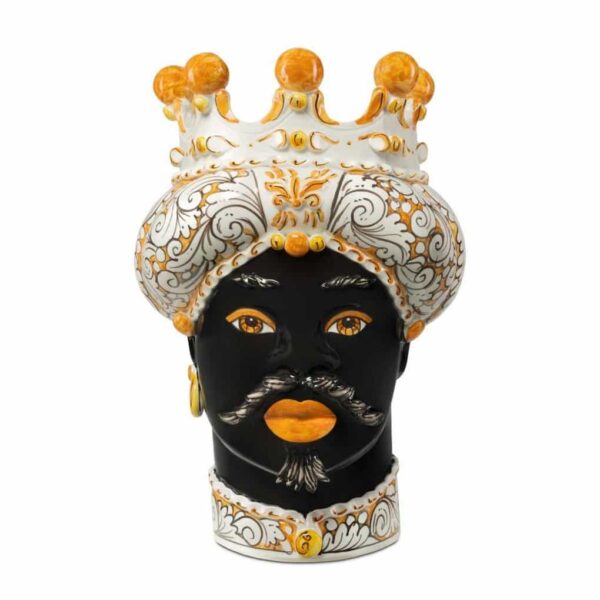 Abhika Vase Moro Man Ornate Orange H41