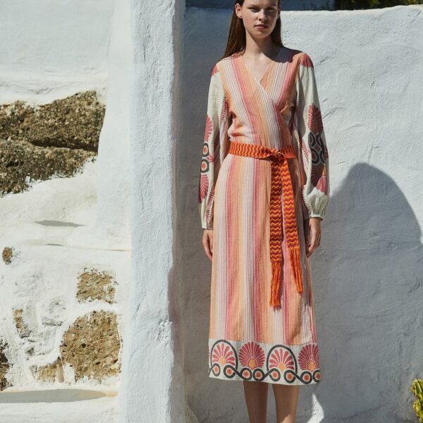 Devotion Jacquard Croisette Dress with Belt ZHN