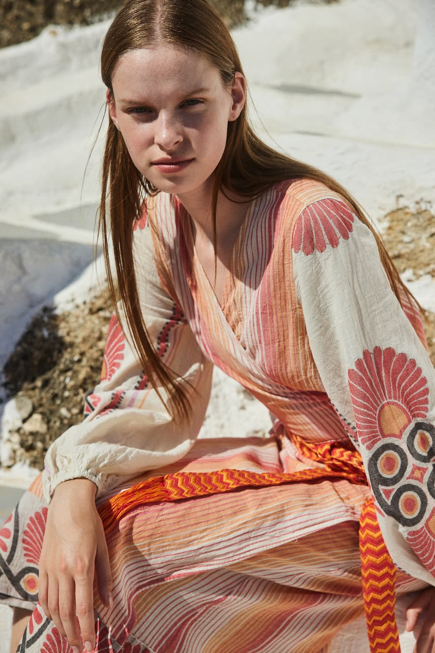 Devotion Jacquard Croisette Dress with Belt ZHN - Image 3