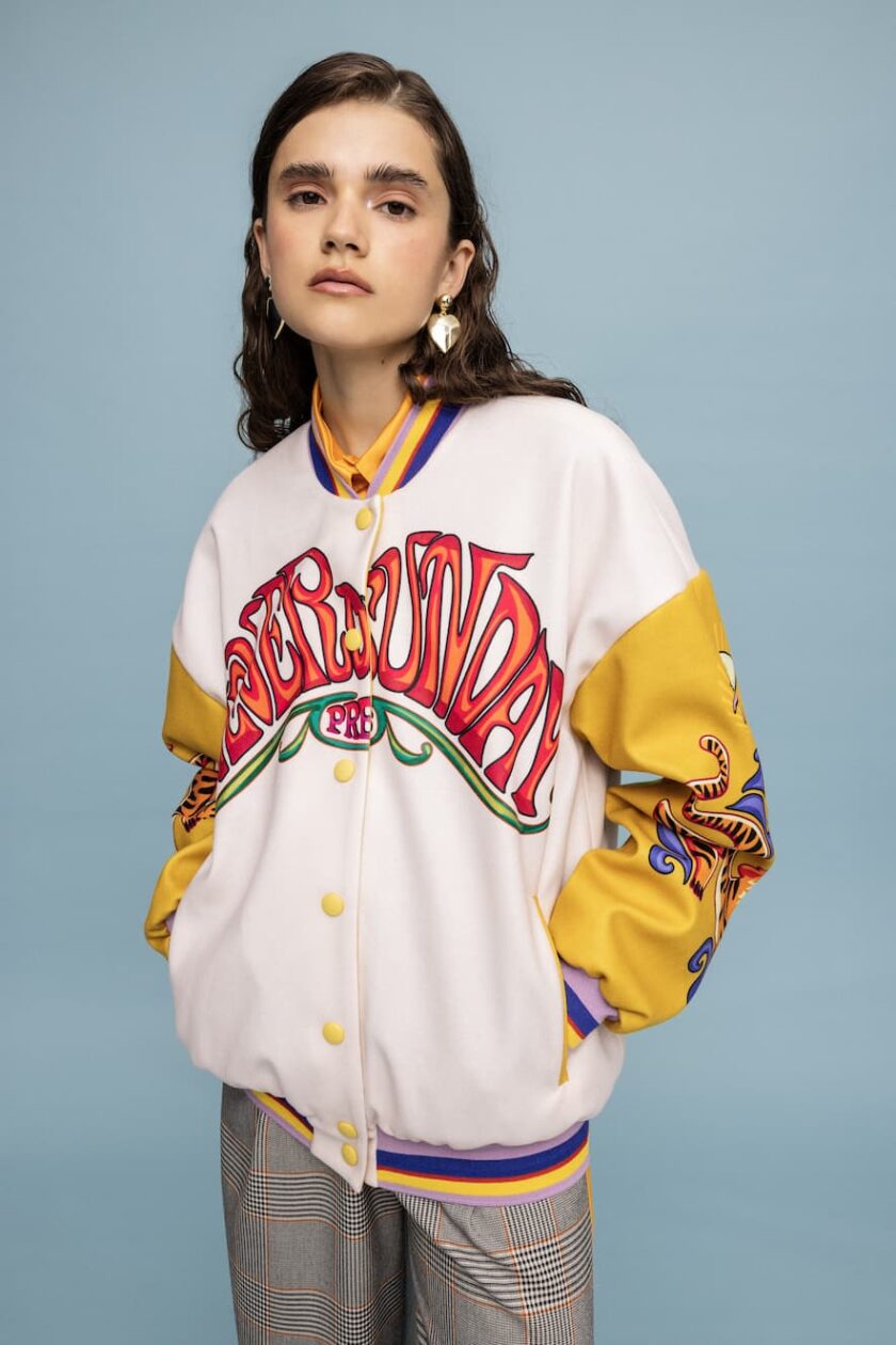 Never on Sunday by Nema Bomber Jacket Crop Salmon - Image 2