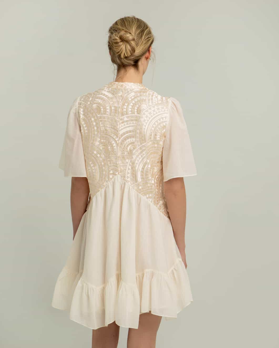 Greek Archaic Kori Short Dress New Triangle Natural/Champange - Image 2