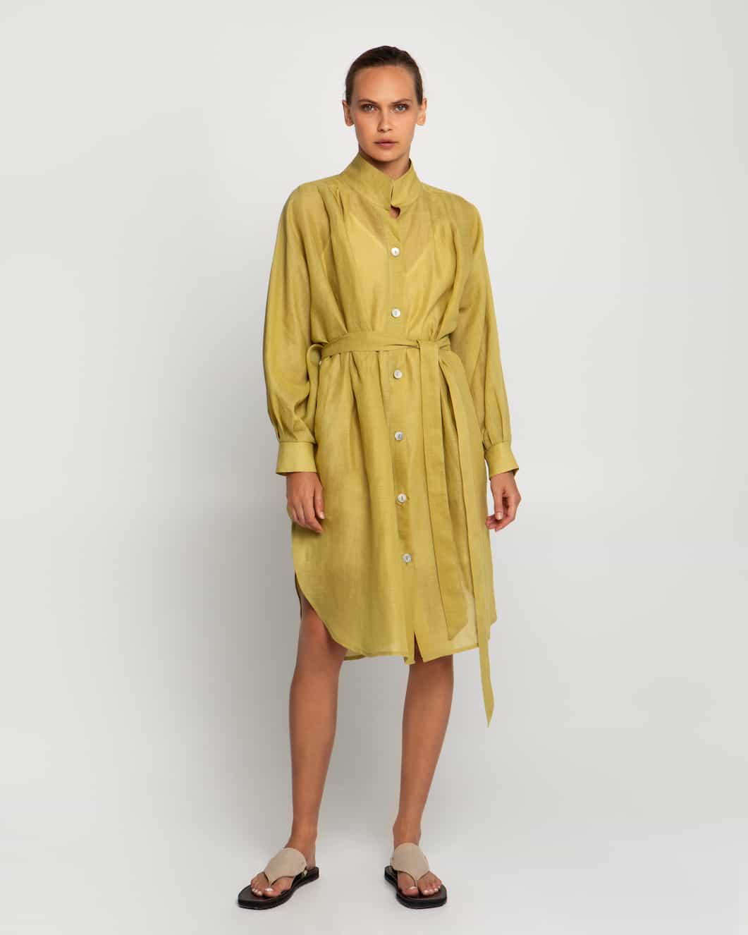 Greek Archaic Kori Kiwi Blouse Dress - Image 4