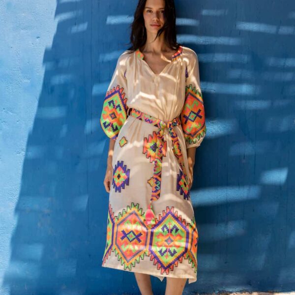 Nema Dress with Lond Sleeve Beige