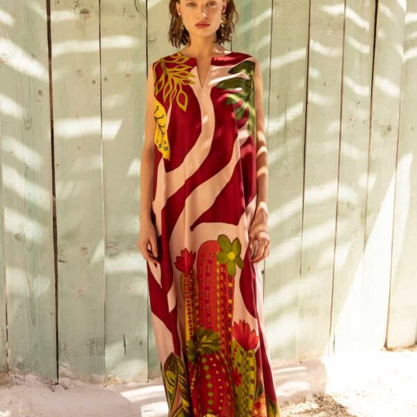 Nema Maxi Dress Sleevless burgundy