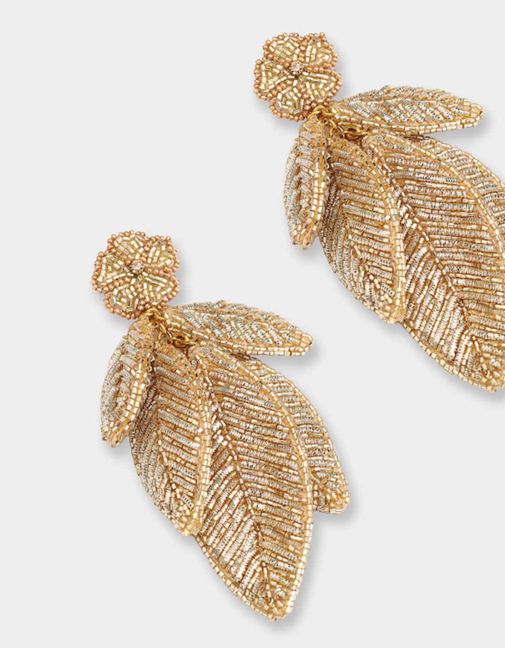 Olivia Dar Leaf Earrings Gold - Image 2