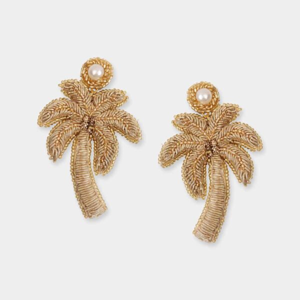 Olivia Dar Palm Tree Earrings Gold