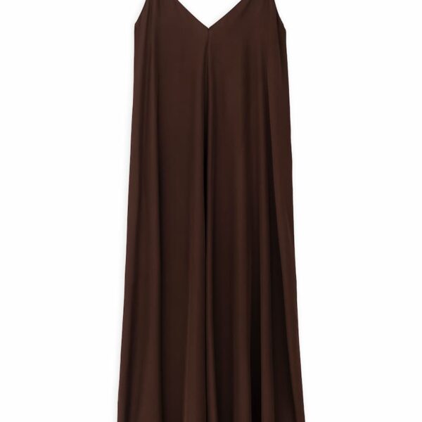 Philosophy Dress with Thin Straps Dark Brown
