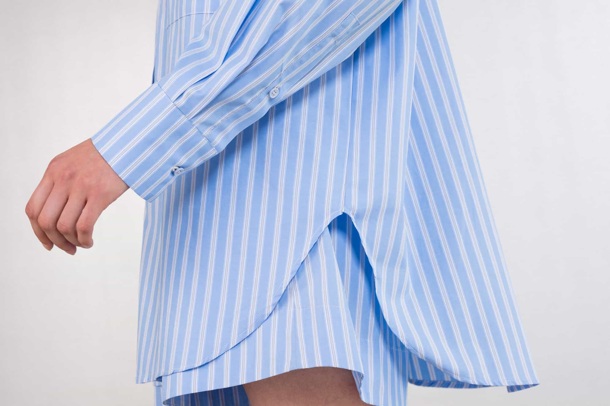 Philosophy Oversized Striped Poplin Shirt Blue - Image 2